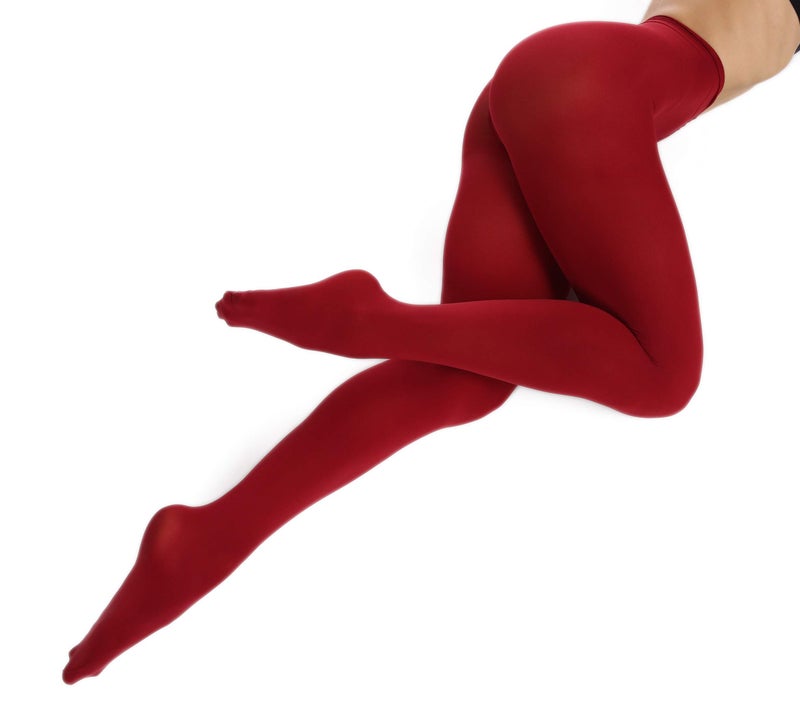 Frola Women's 80 Denier Soft Semi Opaque Solid Color Footed Pantyhose Tights((Small-Medium,Wine Red) - Image 5